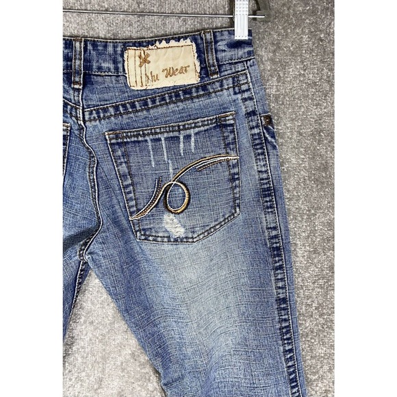 Nu Wear Denim‎ Distressed Boot Cut Jeans Mens Size 30x32 Blue Cotton Pockets - Picture 10 of 16